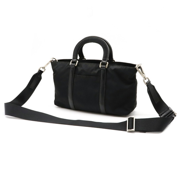 Prada Nero Leather Shoulder Black Nylon 2WAY Mini Bag - Picture 1 of 9